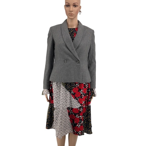 Oscar de la Renta Jackets & Blazers - Vintage Oscar De La Renta Wool Gray Miss O Double Breasted Short Blazer